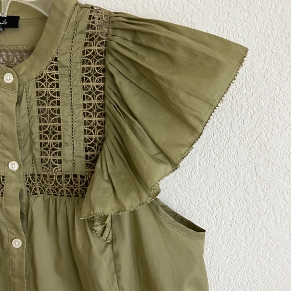 Rails Louelle top with ruffle sleeves, XS - Picture 2 of 4